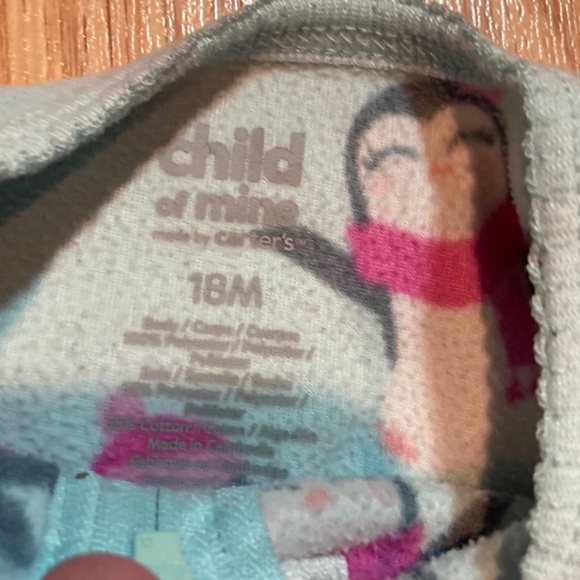 Carters‎ fleece sleeper penguin 18 months - Picture 3 of 3